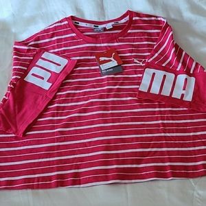 PUMA Stripe Crop Tee - Medium